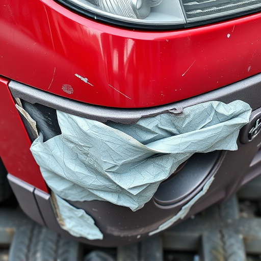 damaged car bumper