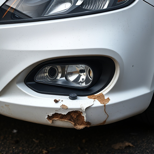 damaged car bumper