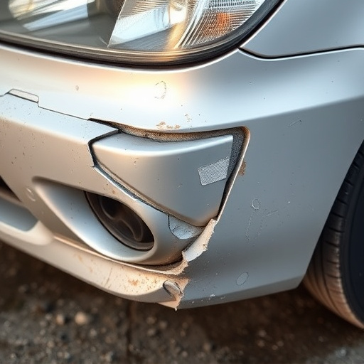 damaged car bumper