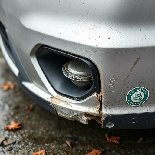 damaged car bumper