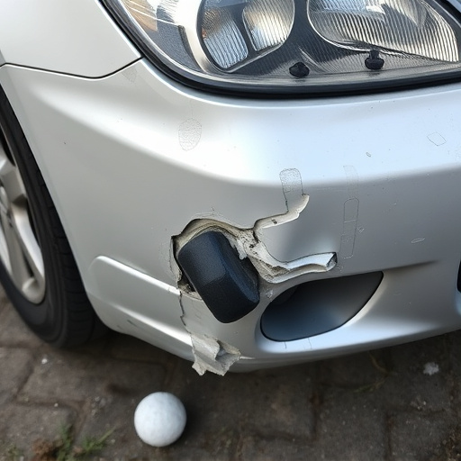 damaged car bumper