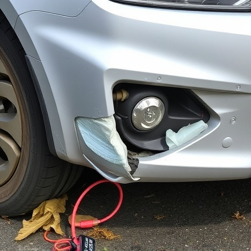 damaged car bumper
