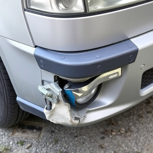 damaged car bumper