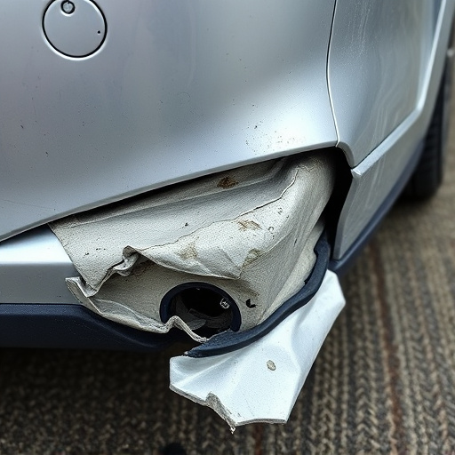 damaged car bumper