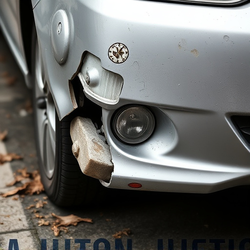 damaged car bumper