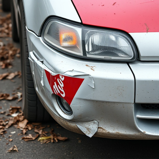 damaged car bumper