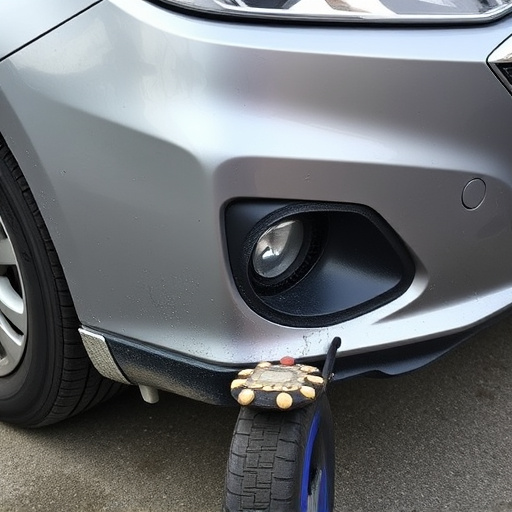 damaged car bumper