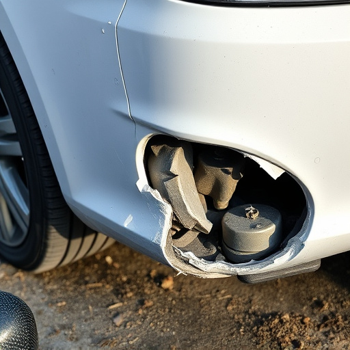 damaged car bumper