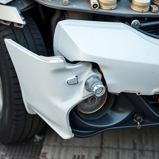 damaged car bumper