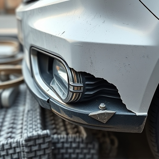 damaged car bumper