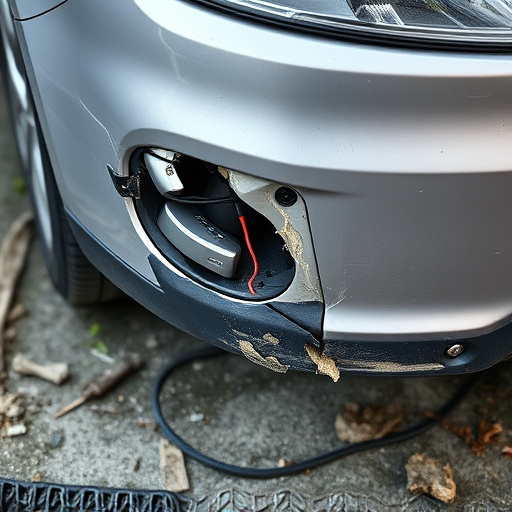 damaged car bumper