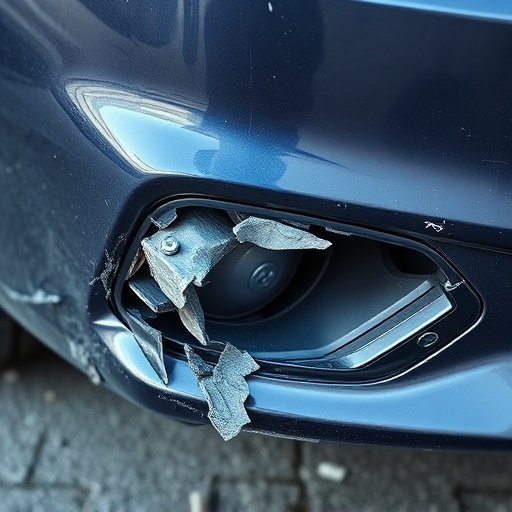damaged car bumper