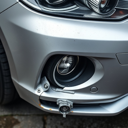 damaged car bumper