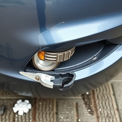 damaged car bumper