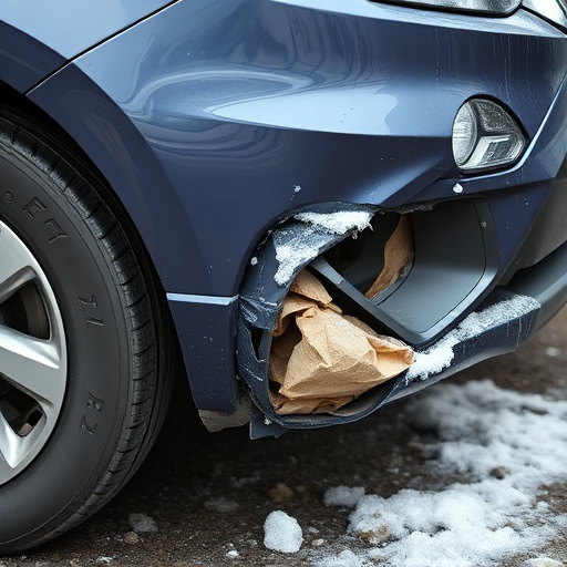 damaged car bumper