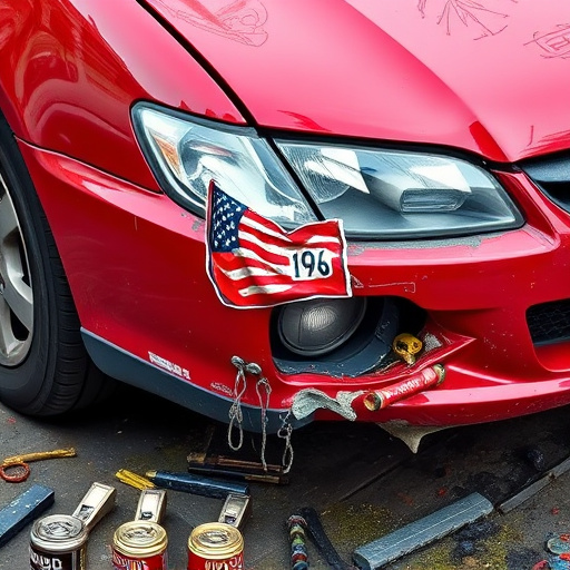 damaged car bumper