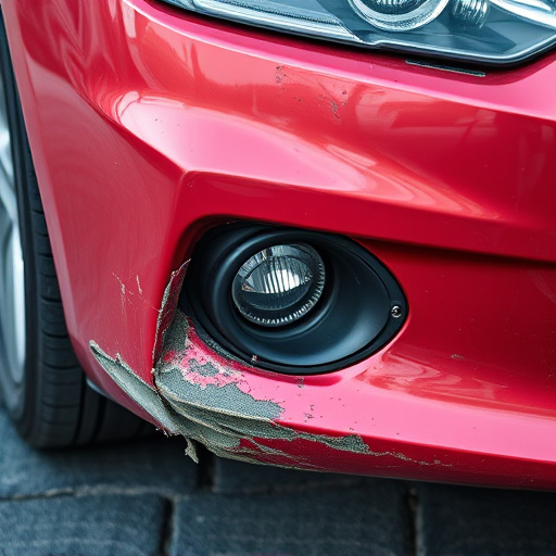 damaged car bumper