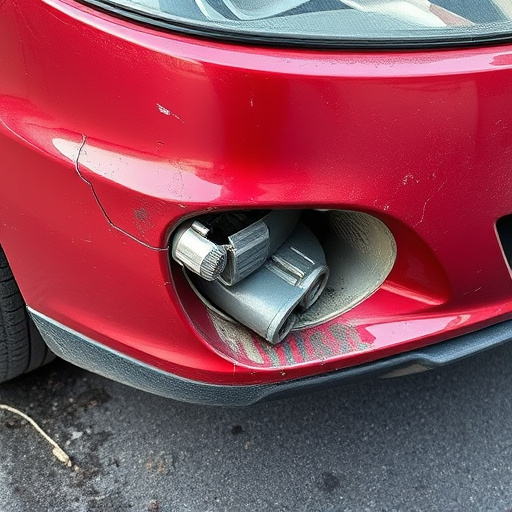 damaged car bumper