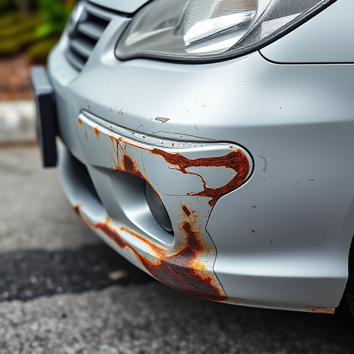 damaged car bumper