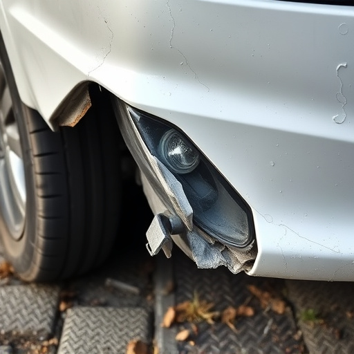 damaged car bumper