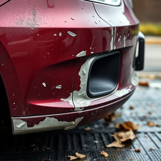 damaged car bumper