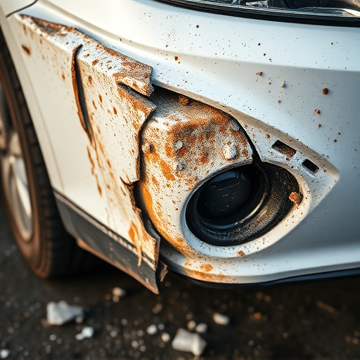 damaged car bumper