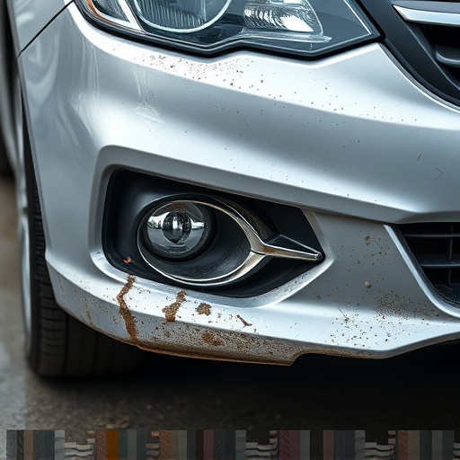 damaged car bumper