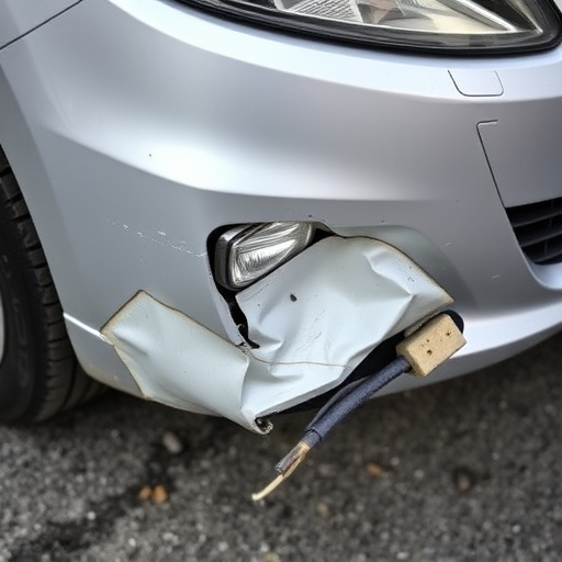 damaged car bumper