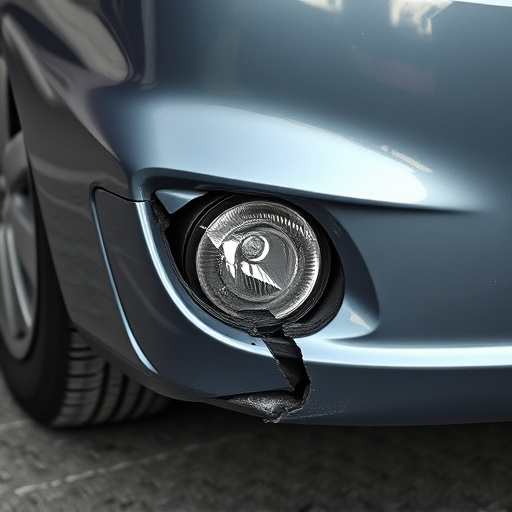 damaged car bumper