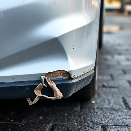 damaged car bumper