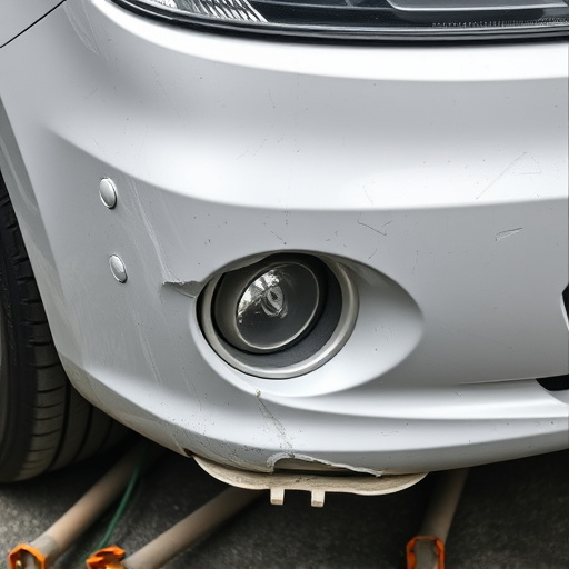 damaged car bumper