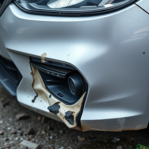 damaged car bumper