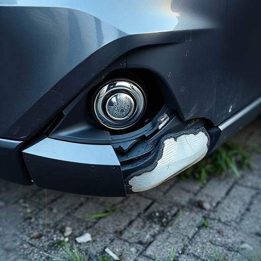 damaged car bumper