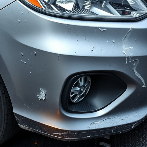 damaged car bumper