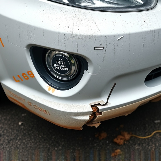 damaged car bumper