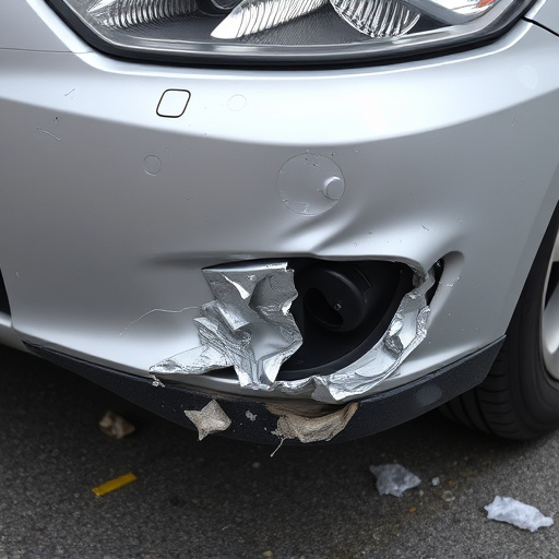 damaged car bumper