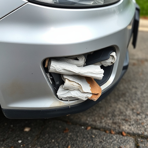 damaged car bumper