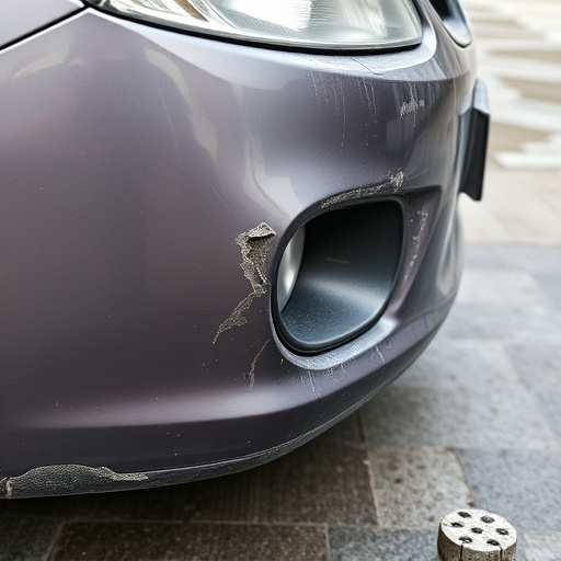 damaged car bumper