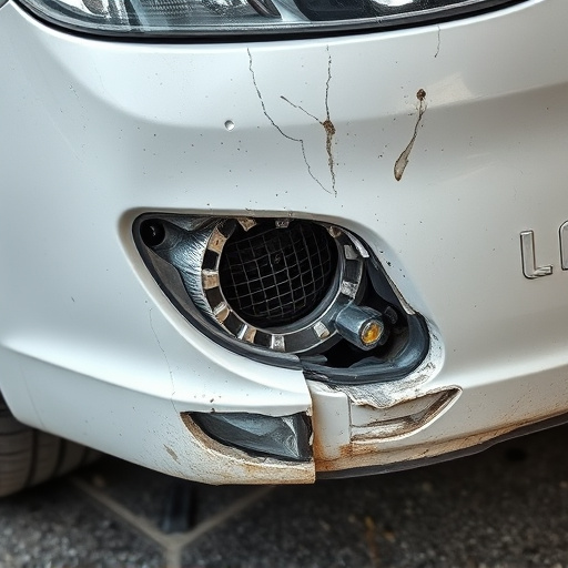 damaged car bumper