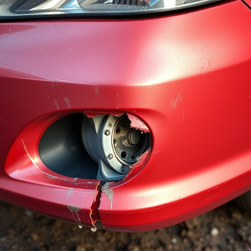 damaged car bumper