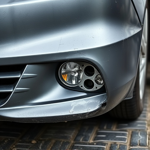 damaged car bumper