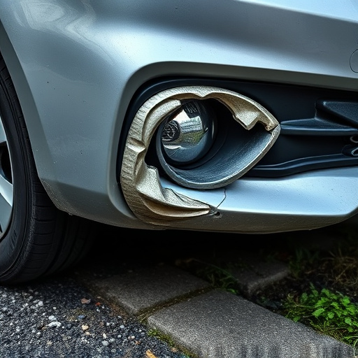 damaged car bumper