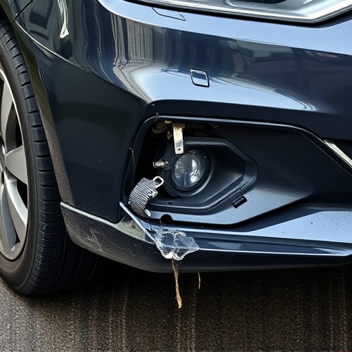 damaged car bumper