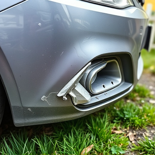 damaged car bumper