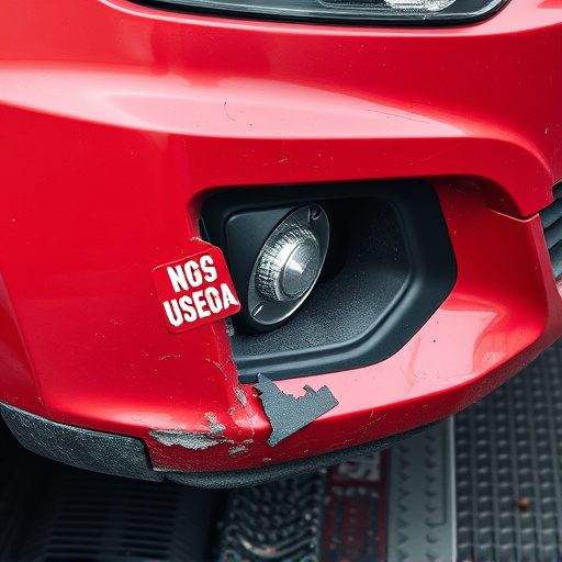 damaged car bumper