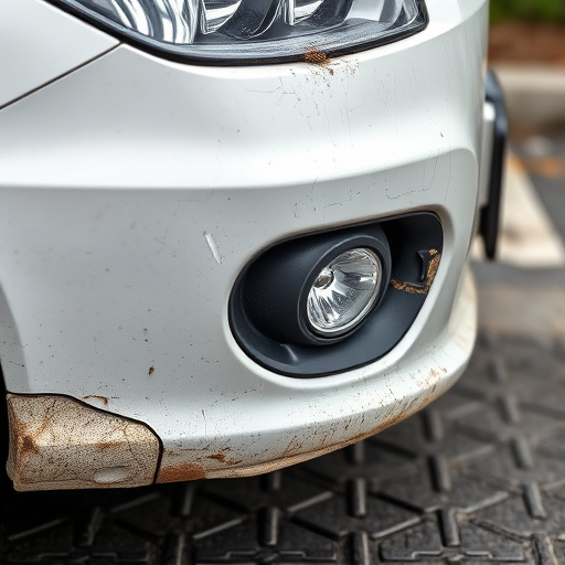 damaged car bumper