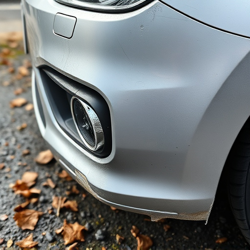 damaged car bumper