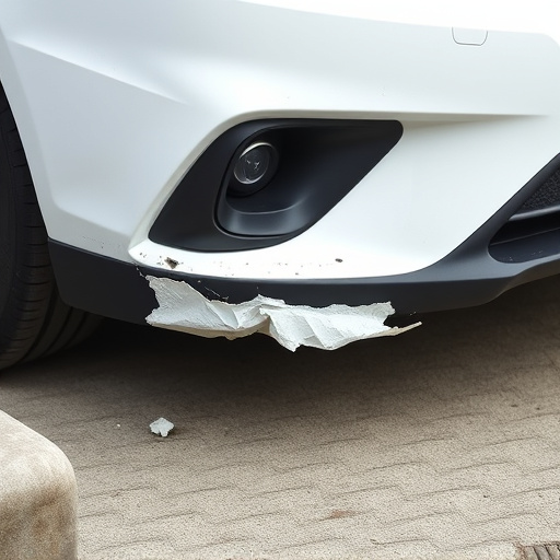 damaged car bumper