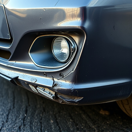 damaged car bumper