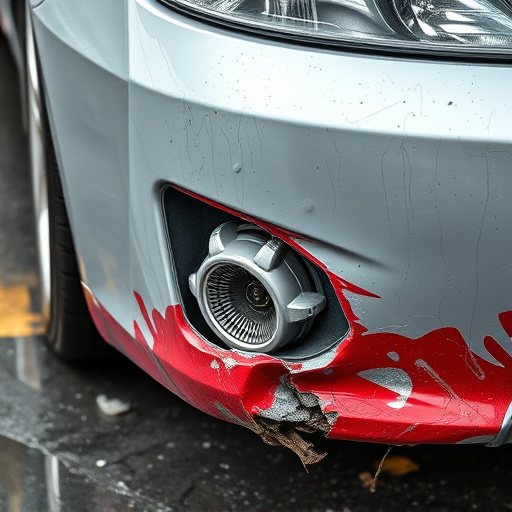 damaged car bumper